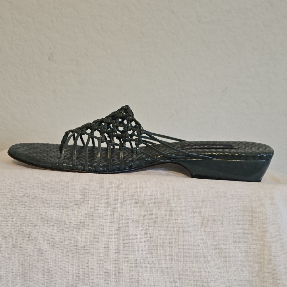 Mezlan Green Sandals Comfortable Slip-On Size 8 1/2 EUC Made In Spain - Picture 8 of 15